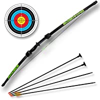 Los mejores  - Bogenkönig Juego de arco y flecha para niños- jóvenes- curvado- tiro al blanco- 6-8 kg